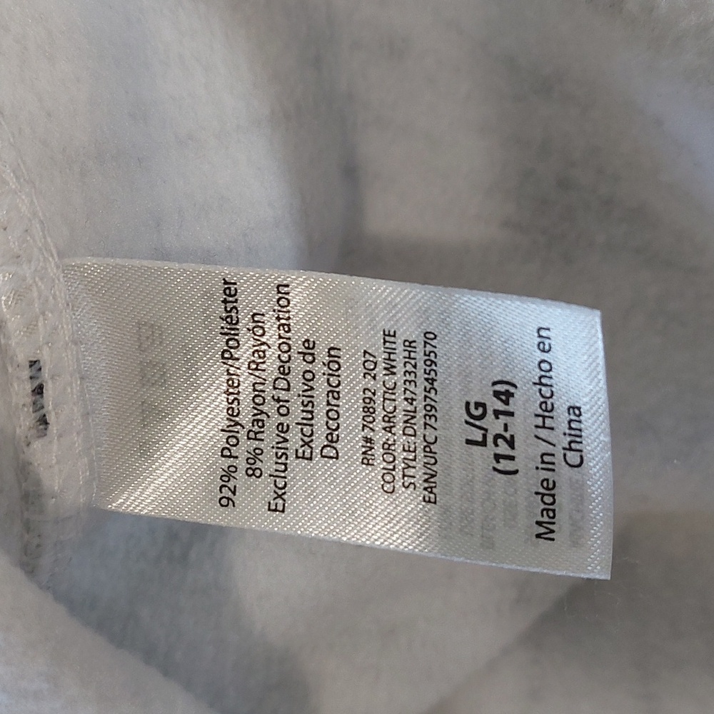 Danskin White And Black Fleece Hoodie Jacket.Size Large Never Wore . - Picture 5 of 8